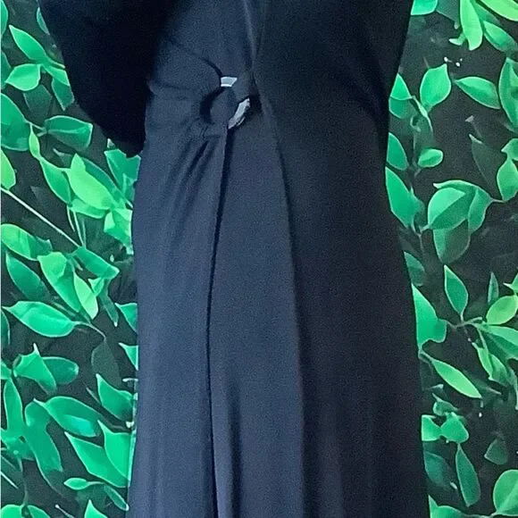 🖤 Talbots Black Faux Wrap Dress – V-Neck, Long Sleeve – Size 8 Petite - Picture 4 of 6